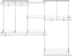 White ShelfTrack Adjustable Closet System