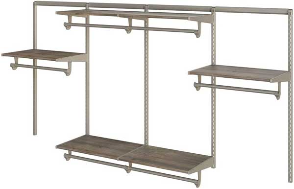 8-Foot Closet Culture System with Track, Standards, Shelves and Hanging Rods