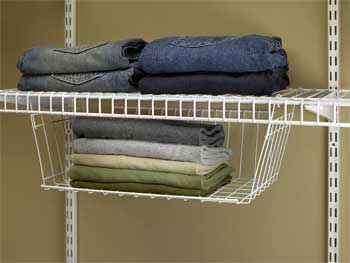 ClosetMaid Hanging Basket Attaches to Wire Shelf in Closet Organizer