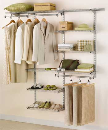 Deluxe Custom Closet Kit with Hanging Rods and Adjustable Shelves