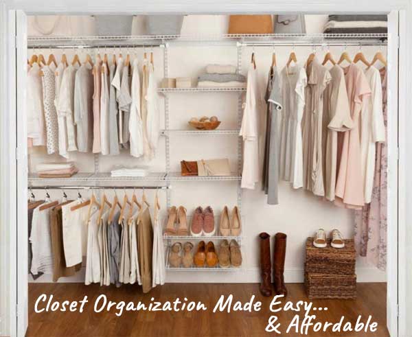 Easy Closet Organization with Rubbermaid Wardrobe Shelving Kits