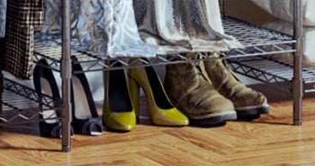 Extra Shoe Storage Space Underneath Wire Shelves