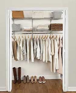 Organized Closet Using a Do-it-Yourself Shelving System